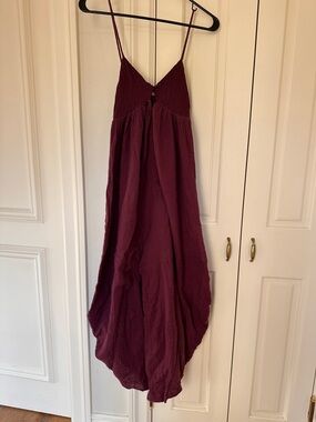 Urban Outfitters Plum Textured Spaghetti-Strap Maxi Dress